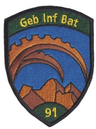Bild von Geb Inf Bat 91 grün Badge ohne Klett